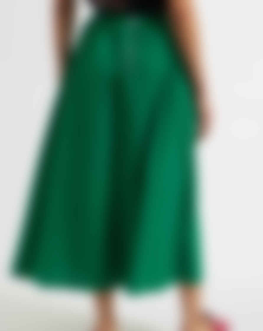 Louche London Louche - Zoeline Midi Skirt – Green Recycled Cotton