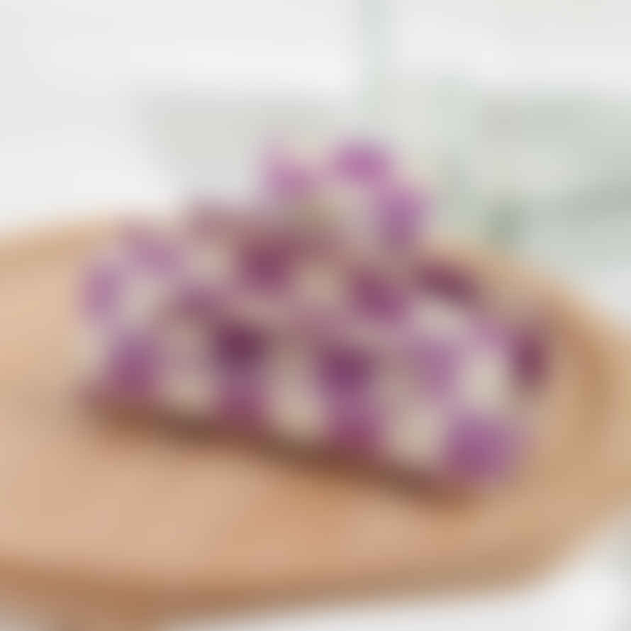 The Diva Soap | Checkerboard Square Hair Clip | Purple & White