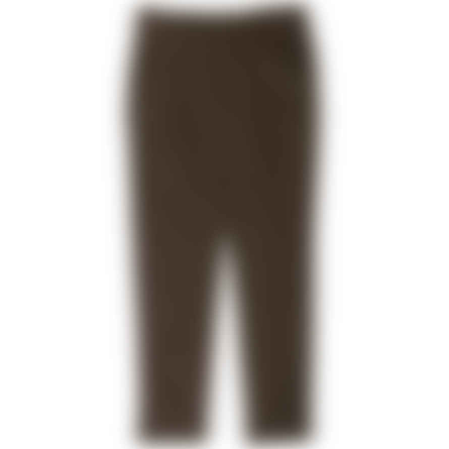 Fresh Nervi Cotton Lyocell Pleated Chino Pants In Dark Brown