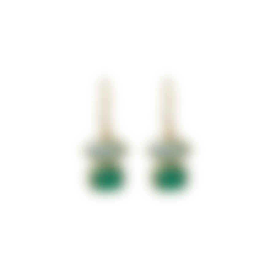 Mirabelle Jewellery  Earrings - Beryl Aqua Cjalcedony And Green Onyx Vermeil