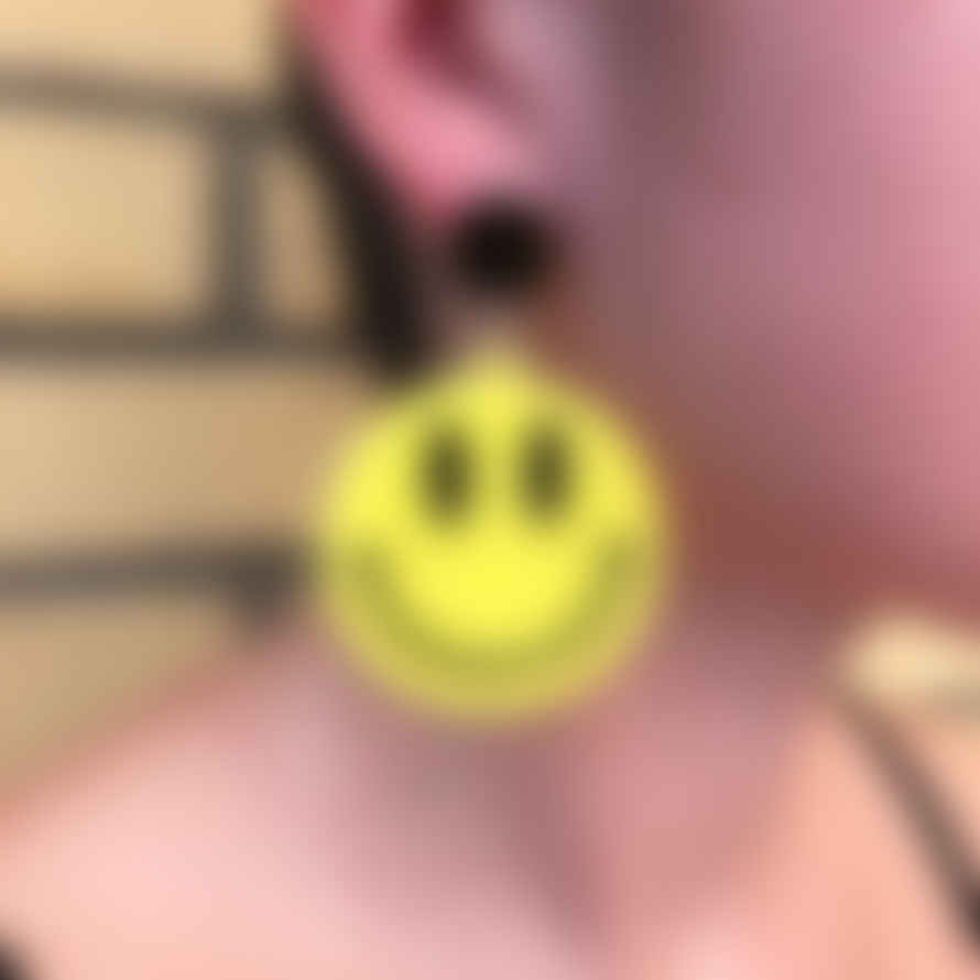 HollyHocks Hollyhocks Yellow Smiley Face Earrings