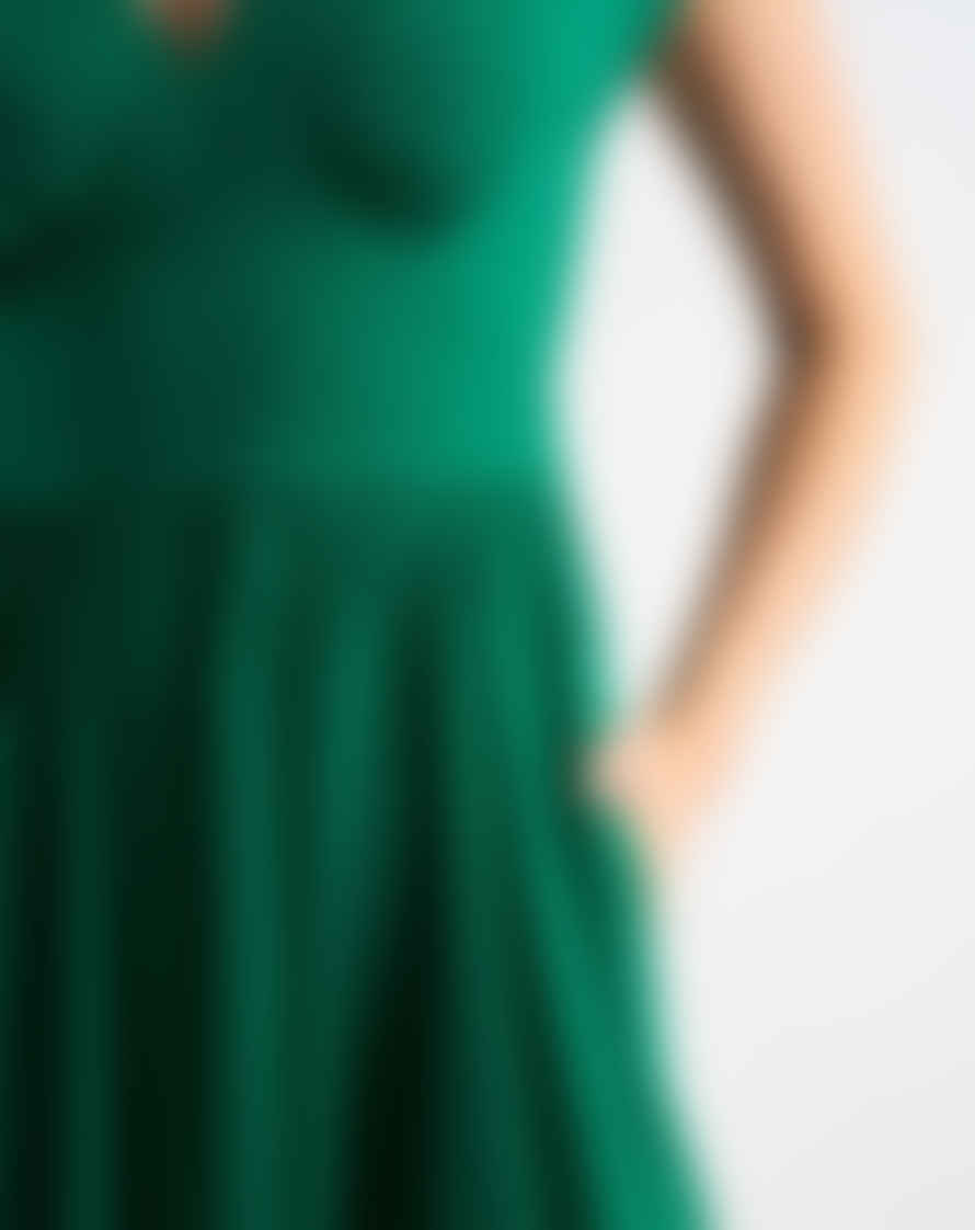 Louche London Louche - Unity Midi Dress – Moss Crepe Green