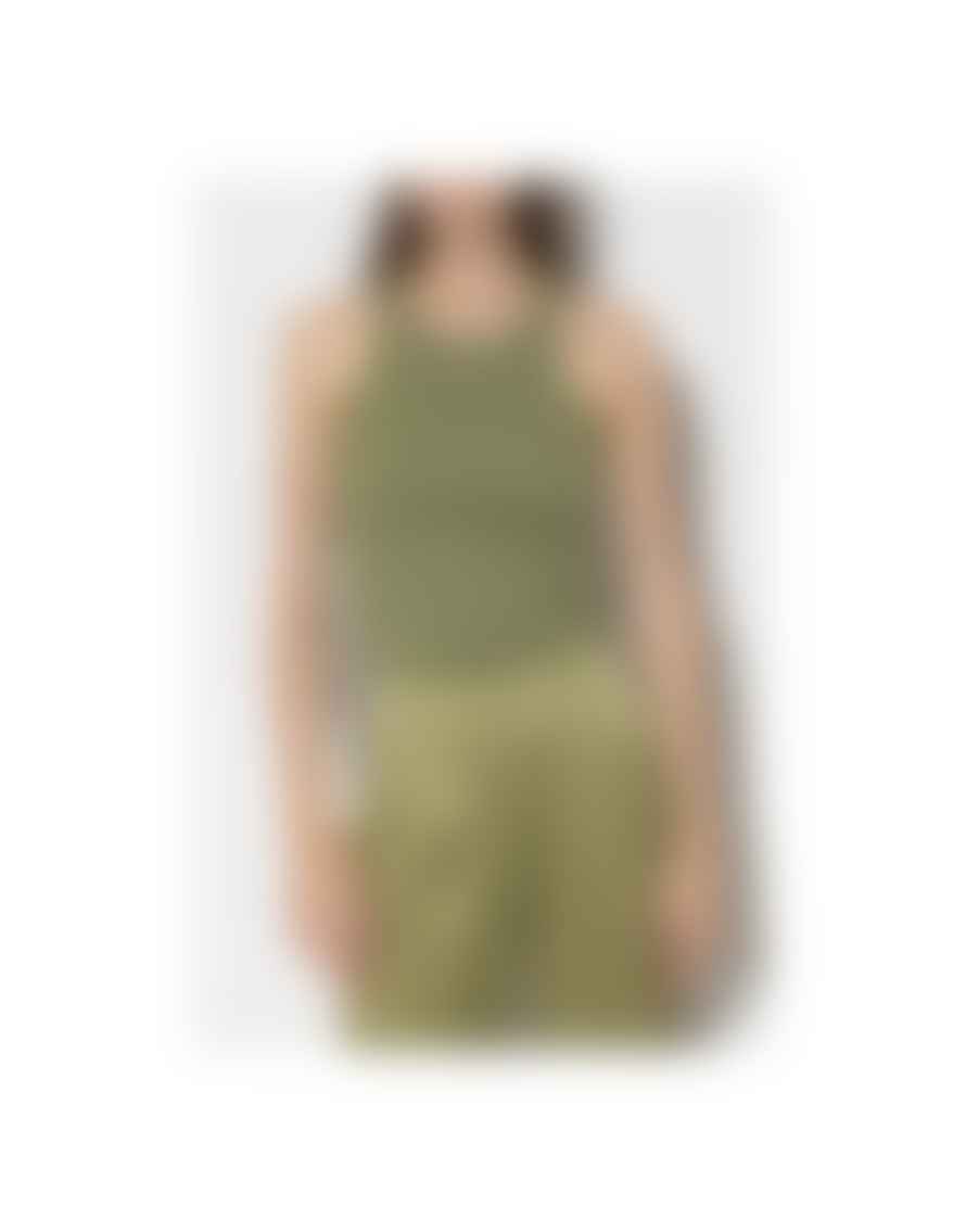 Luisa Cerano Luisa Cerano Basic Ribbed Hem Tank Top Col: 346 Green, Size: 14