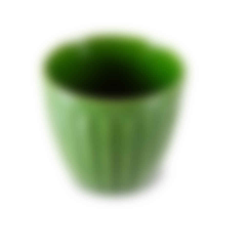 HK Living The emeralds:4 ceramic mugs ribbed, green