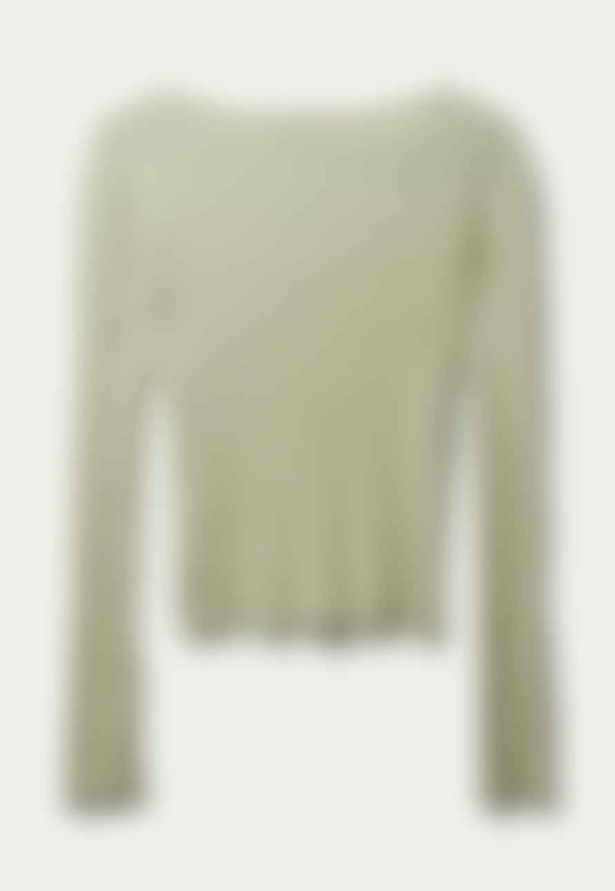 Blanche Seawool X-over Button Jumper In Green Banana