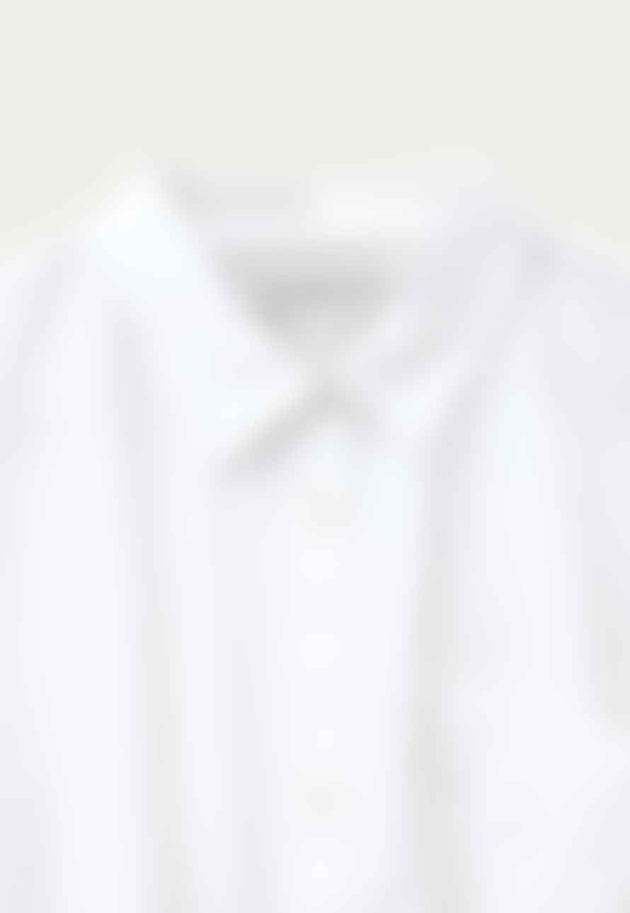 Blanche Dibella Crop Statement Shirt In 100% Organic Cotton In White