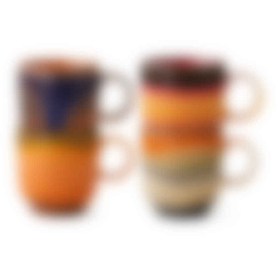HK Living 70s Ceramics: Coffee Mugs Brazil, Set Of 4