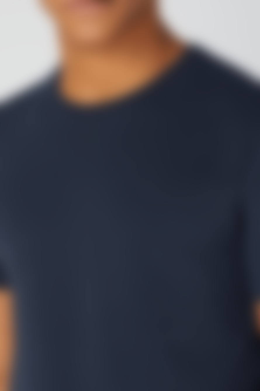 Remus Uomo Navy Tapered Fit Cotton Stretch T Shirt 