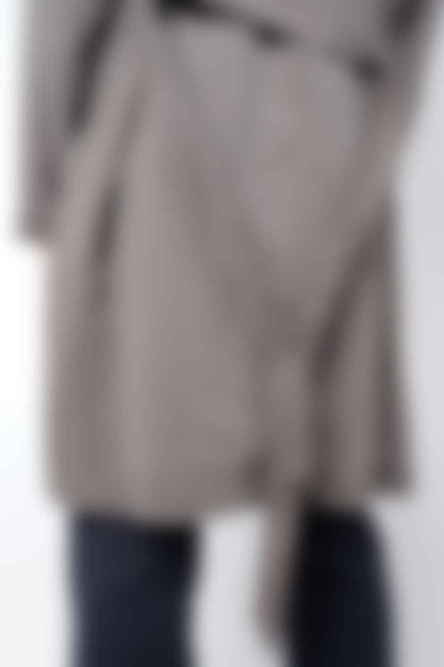 Hannes Roether Washed Silk/linen Belted Trench Grey