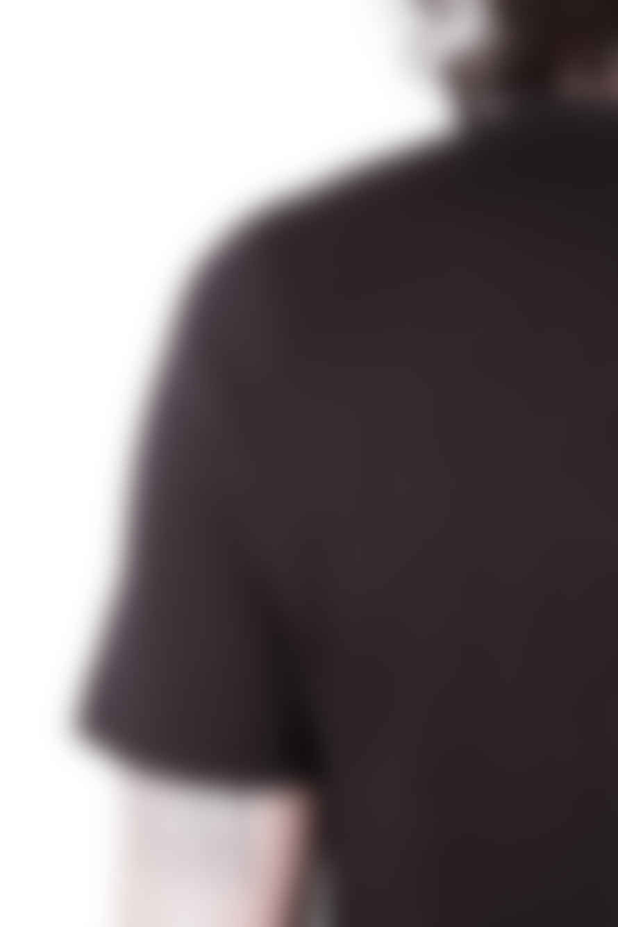 Hannes Roether Cotton/linen Raw Neck T-shirt Black
