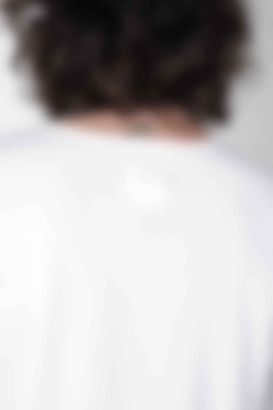 Hannes Roether Crew Neck Stitch Detail T-shirt White