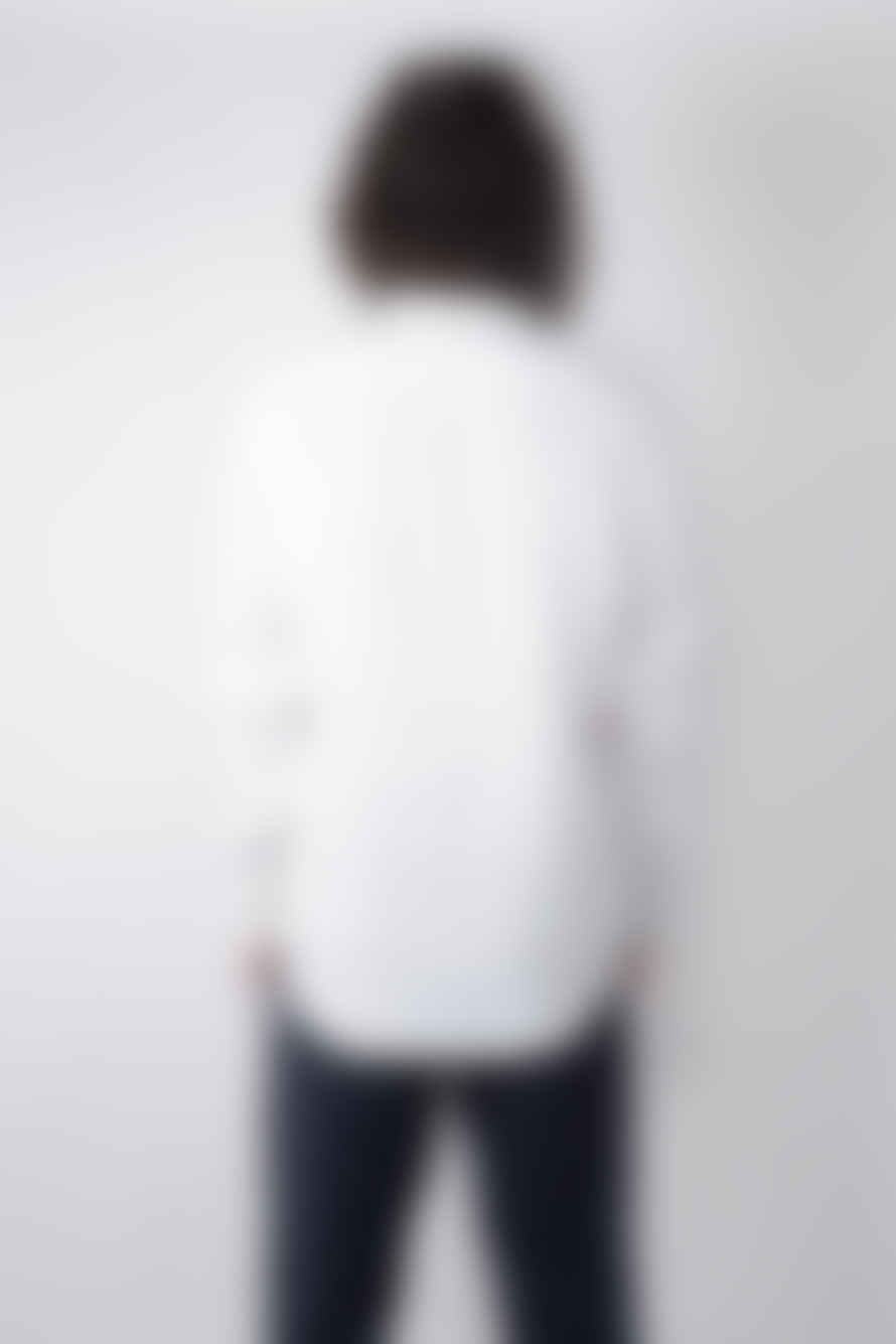 Hannes Roether Open Collar Linen Shirt White