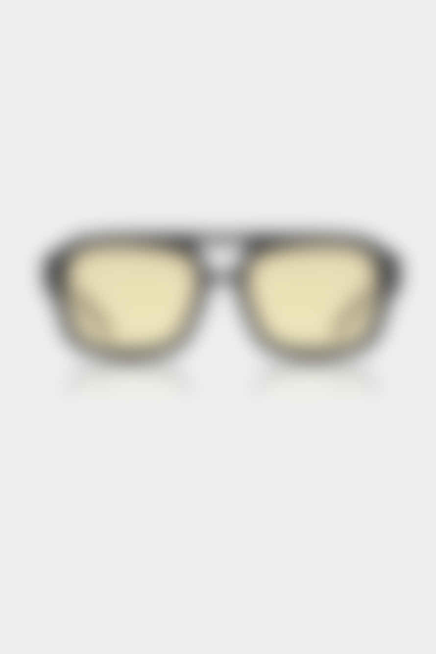 A Kjærbede Kaya Black Yellow Lens Sunglasses