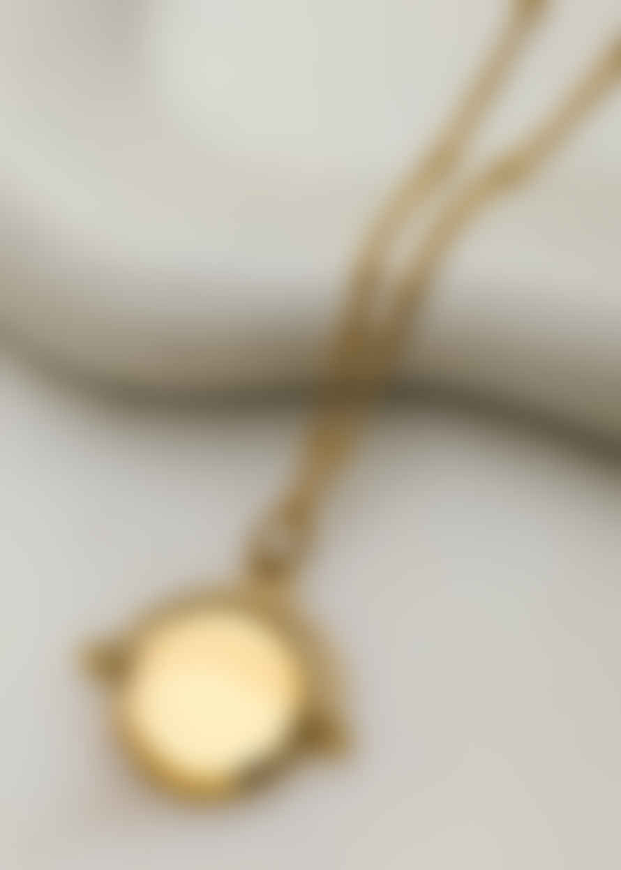 Orelia Faceted Disc Spinner Necklace - Gold