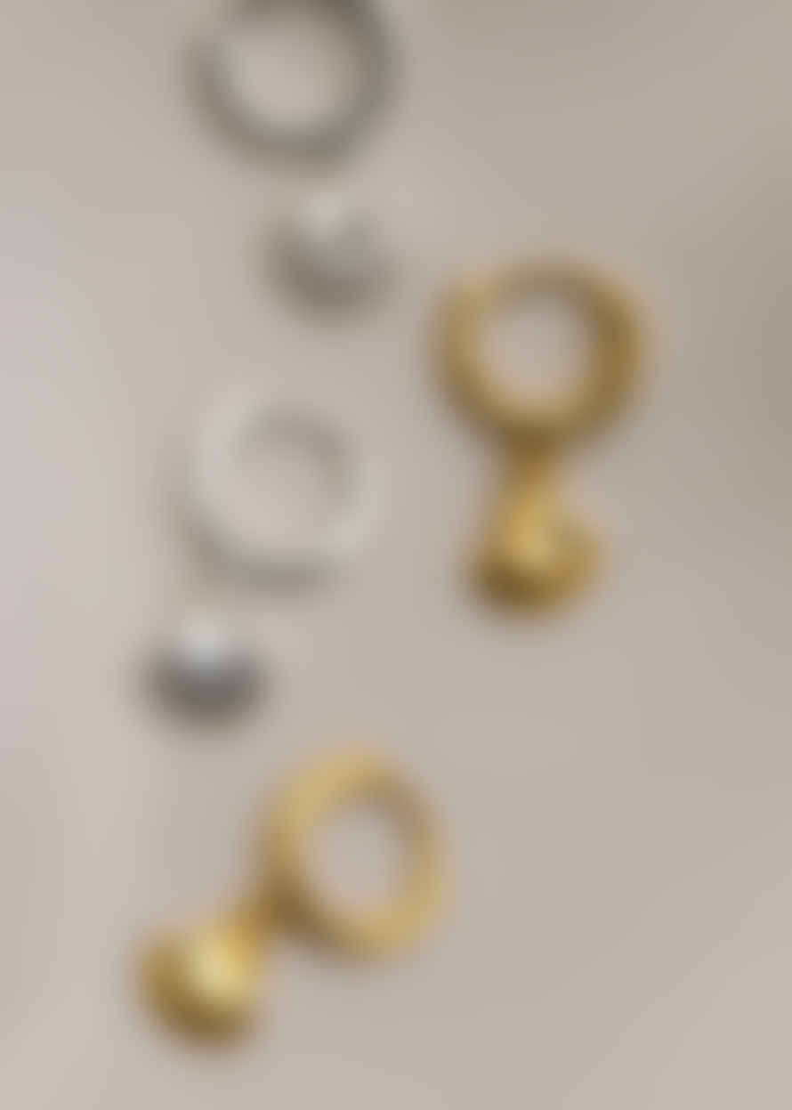 Orelia Shell Drop Micro Hoop Earrings - Gold