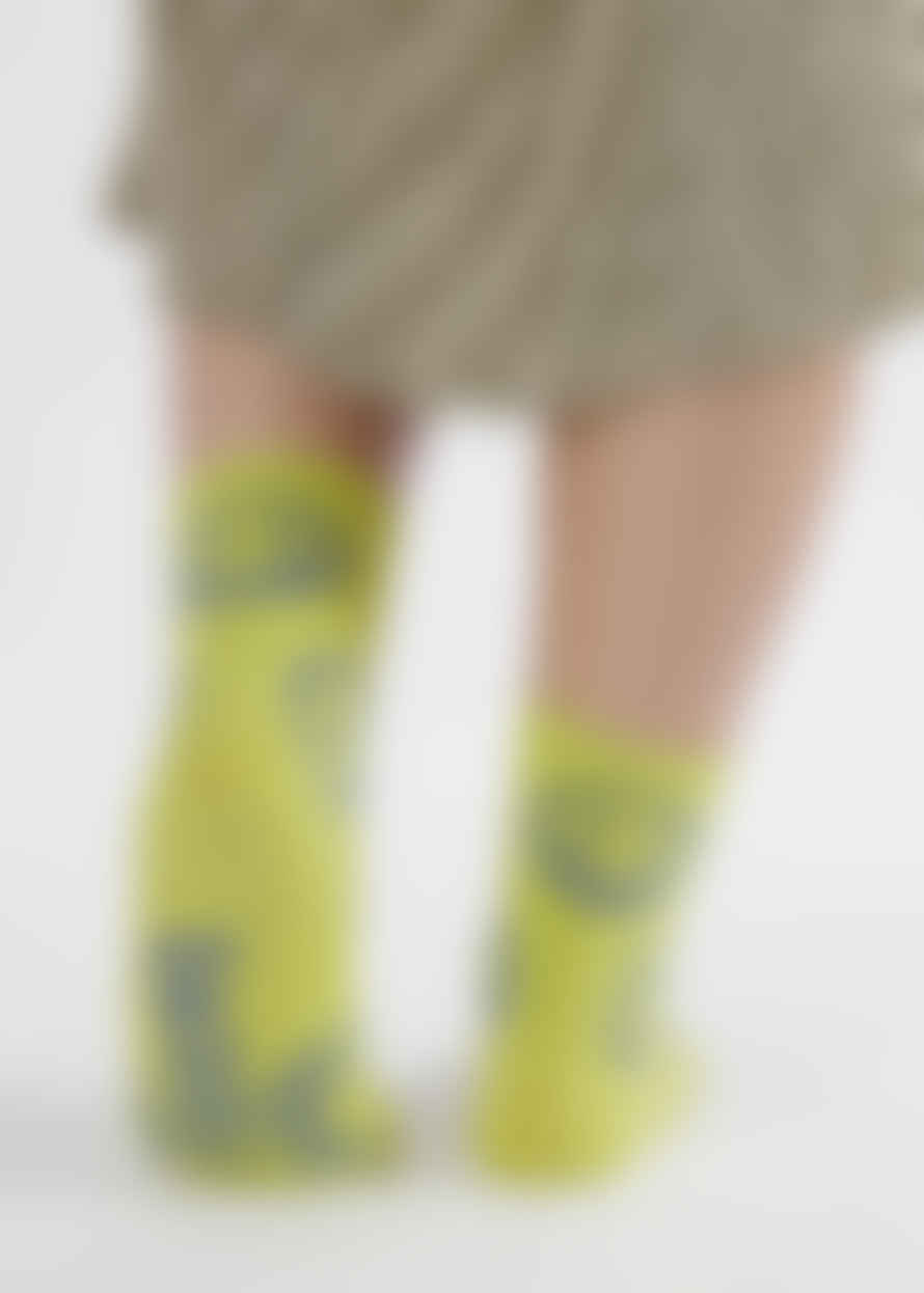 Baggu Crew Sock - Citron Happy