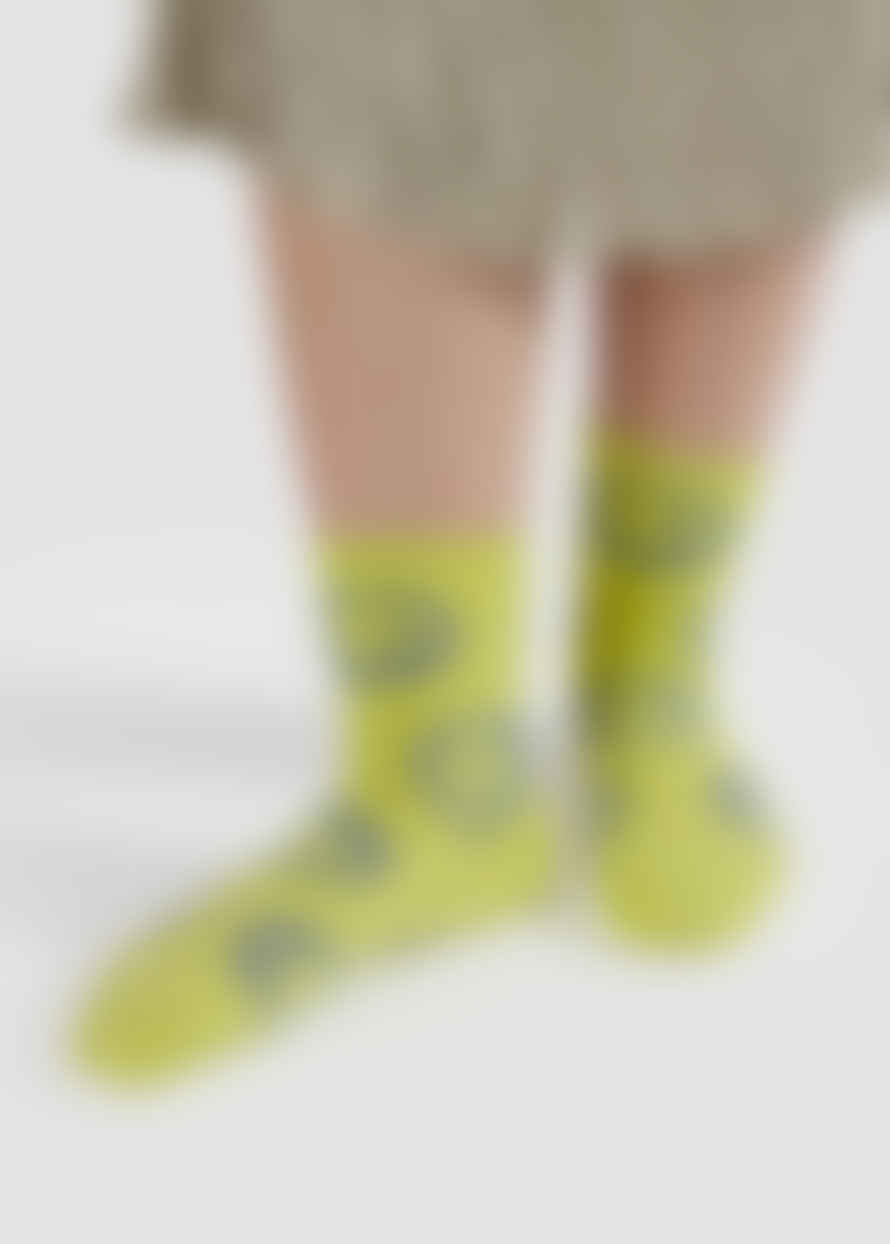 Baggu Crew Sock - Citron Happy