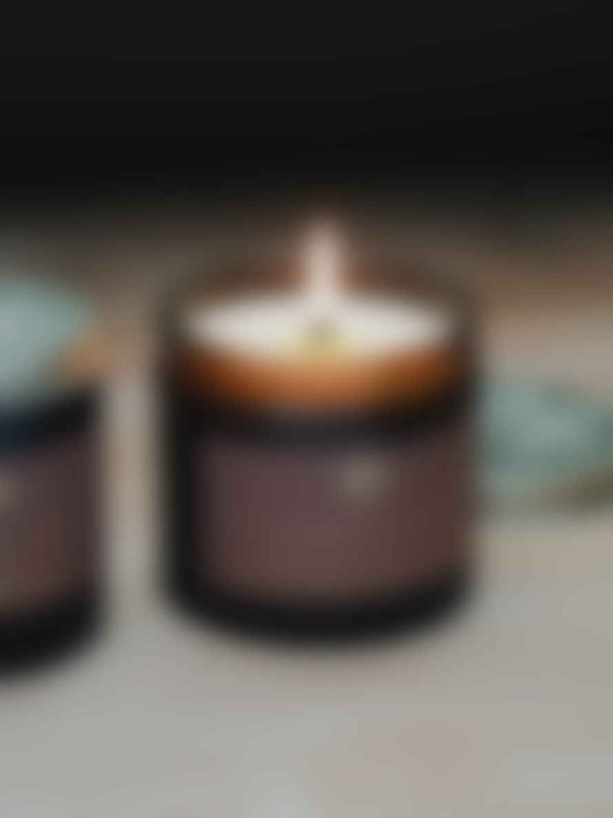 The Botanical Candle Company Rosewood & Clementine Soy Candle In Amber Jar
