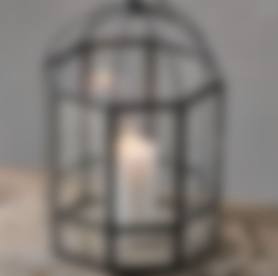 Nkuku Black 37cm Birdcage Lantern