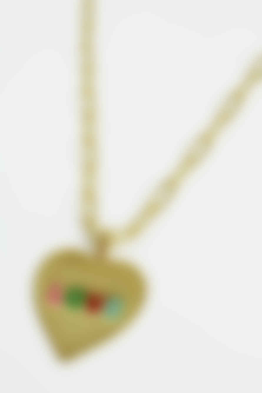 My Doris Rainbow Enamel Love Heart Necklace