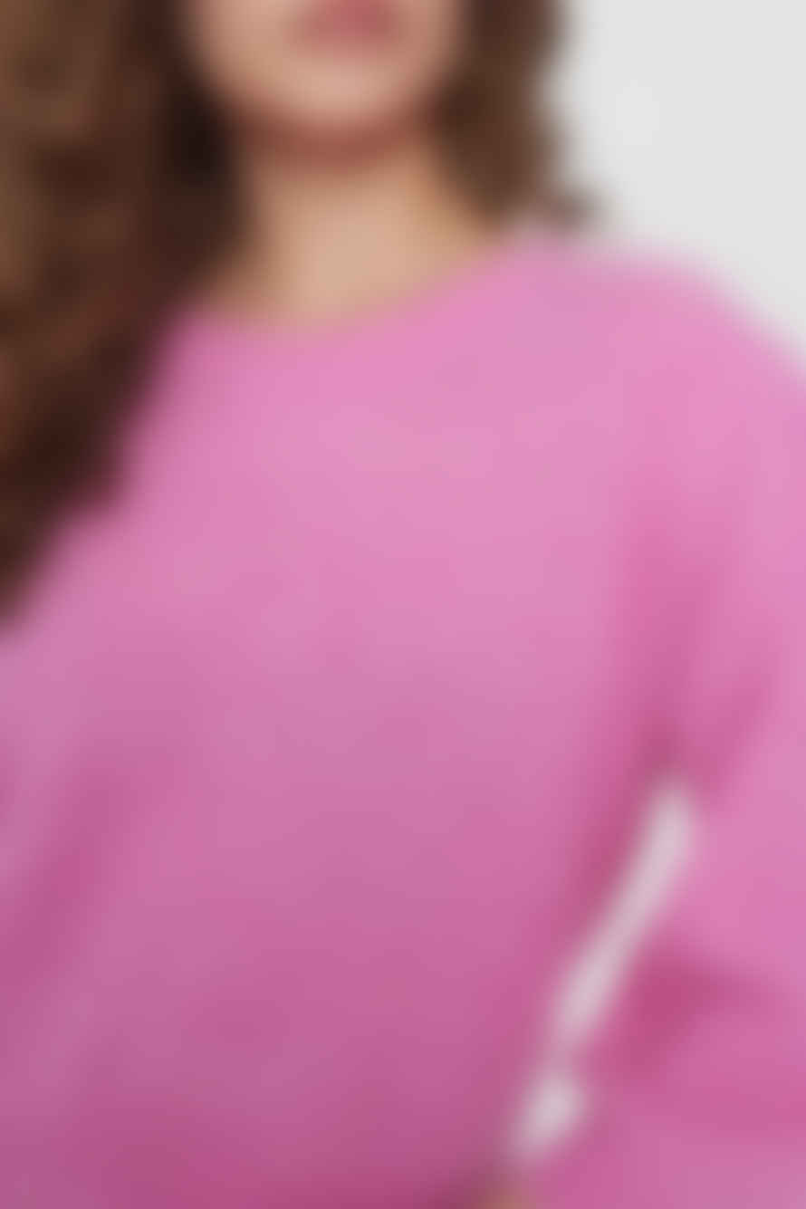 Numph Rietta Ss Pullover In Fuchsia Pink