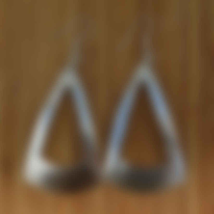 Bombolulu Silver Plate Cut Out Triangle Earrings