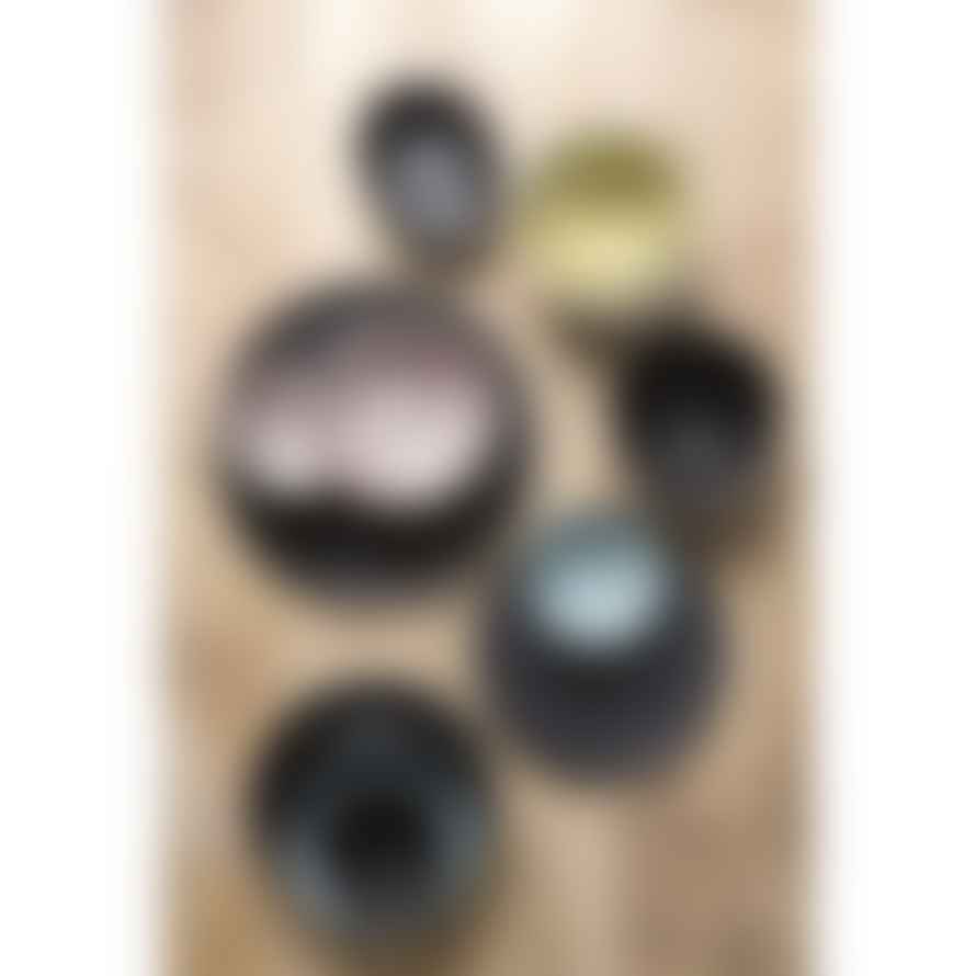 Pomax Porcelino Experience - 6 small oval shaped bowls, - stoneware - L 14 x W 11,5 x H 5 cm, black
