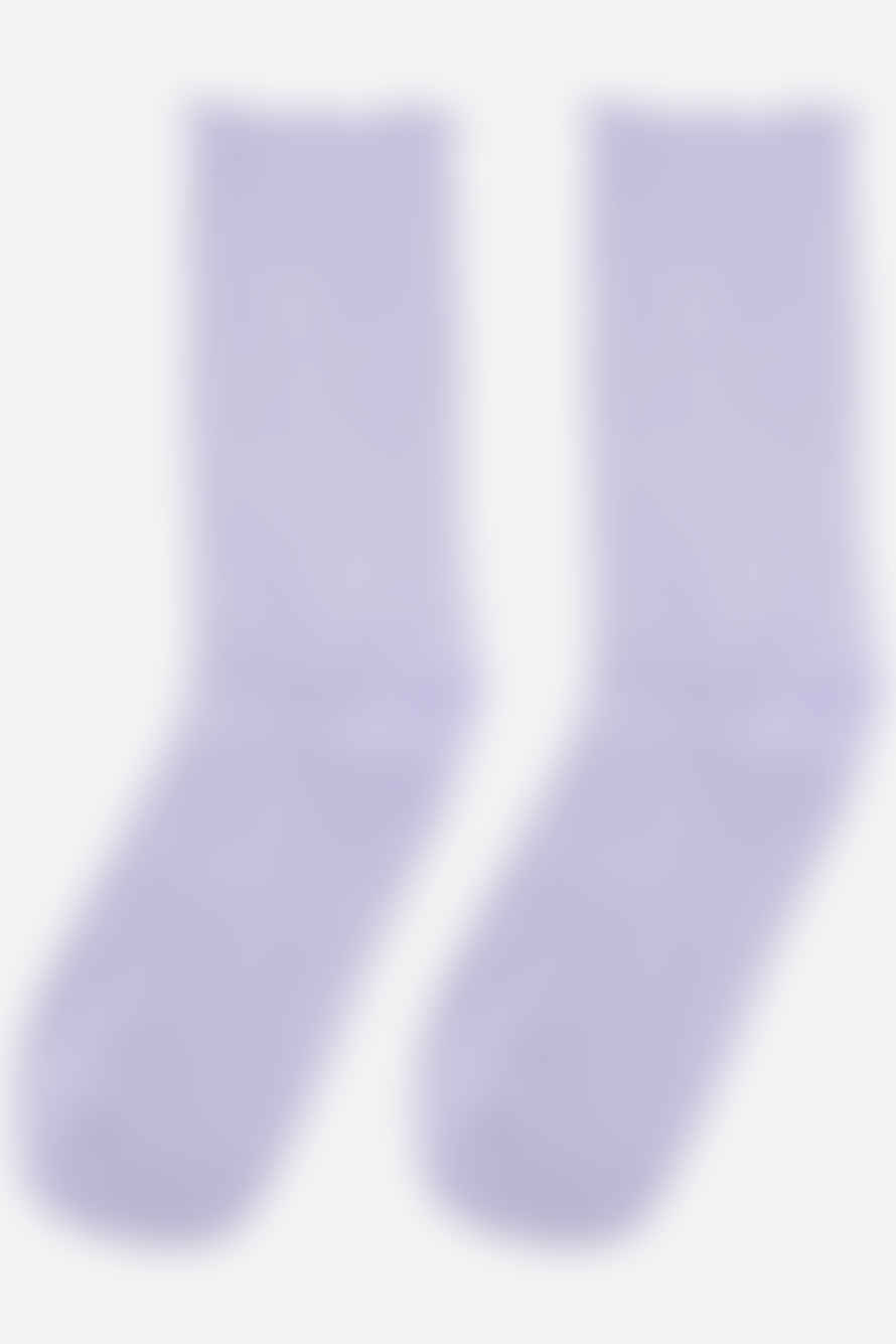 Sock Talk Womens Cotton Glitter Ankle Socks Scalloped Cuff In Lilac: Uk 3-7 | Eu 36-40 | Us 5-9