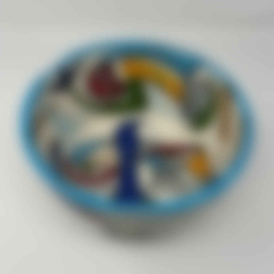 Artisan Stories Cubist Design Ceramic Fruit Bowl