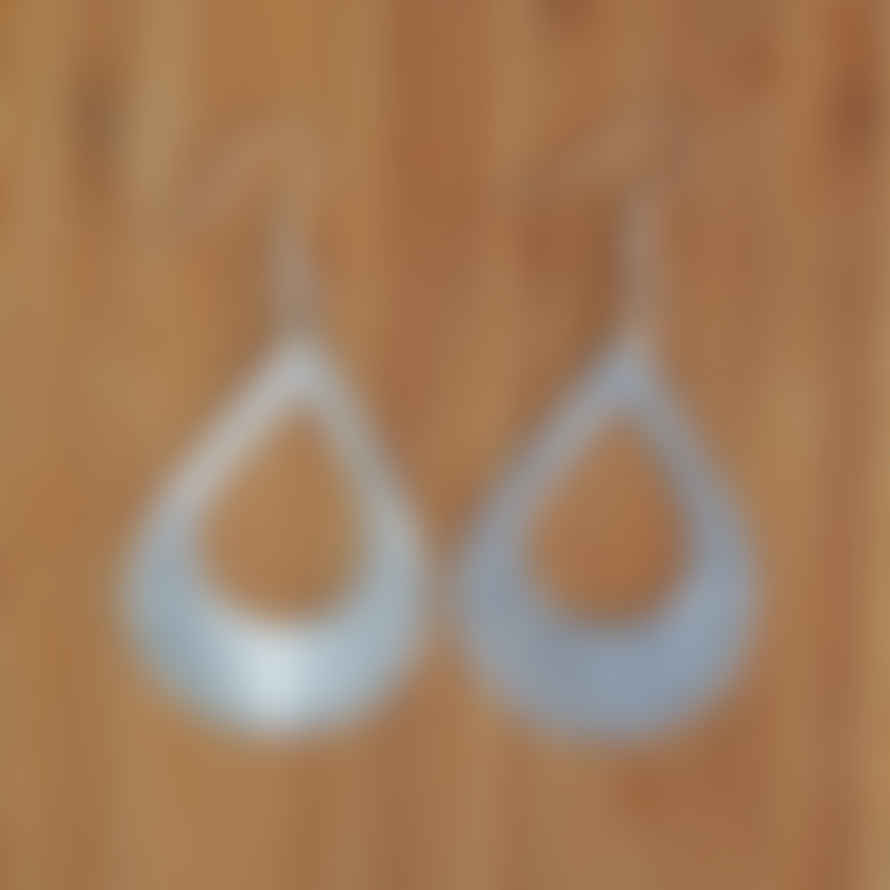 Bombolulu Silver Plated Large Teardrop Outline Bombolulu Earrings