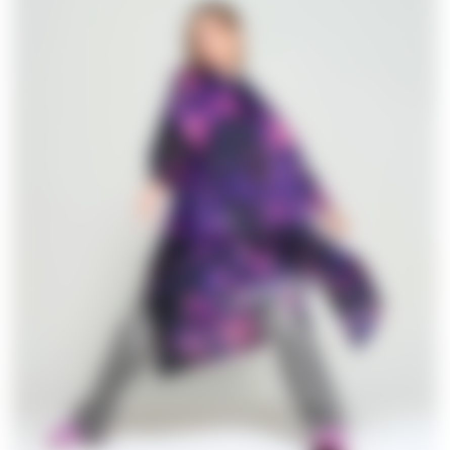 Rainkiss Rain Kiss City Lights Rain Poncho In Purple