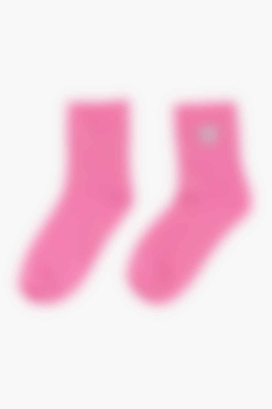Sock Talk Pink Glitter Socks Heart Ankle Socks With Scalloped Cuff