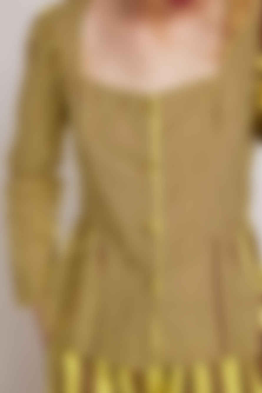 Damson Madder Eloise Blouse Yellow Choc Stripe