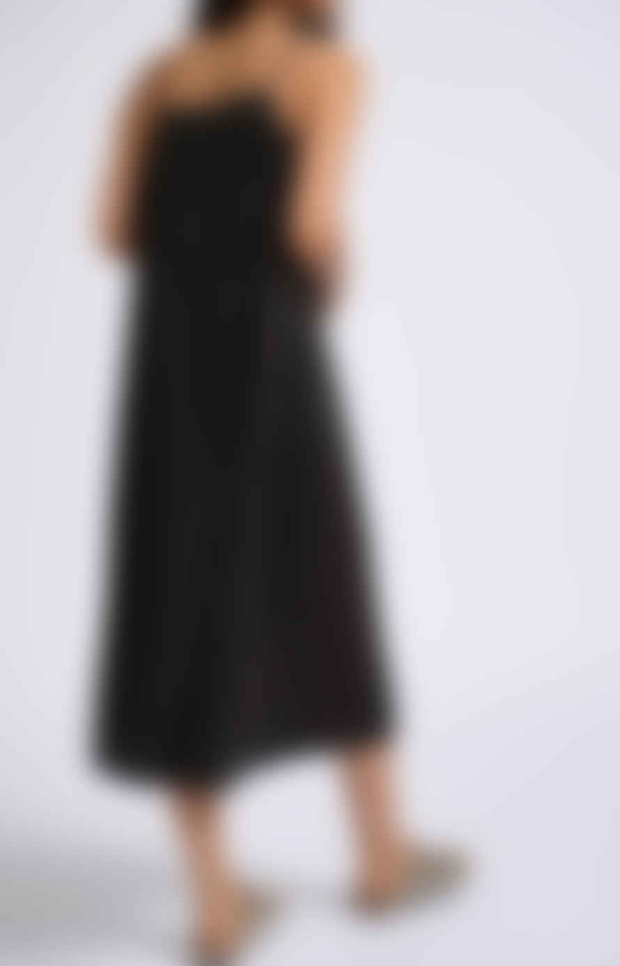 Yaya Licorice Black Jersey Plisse Dress