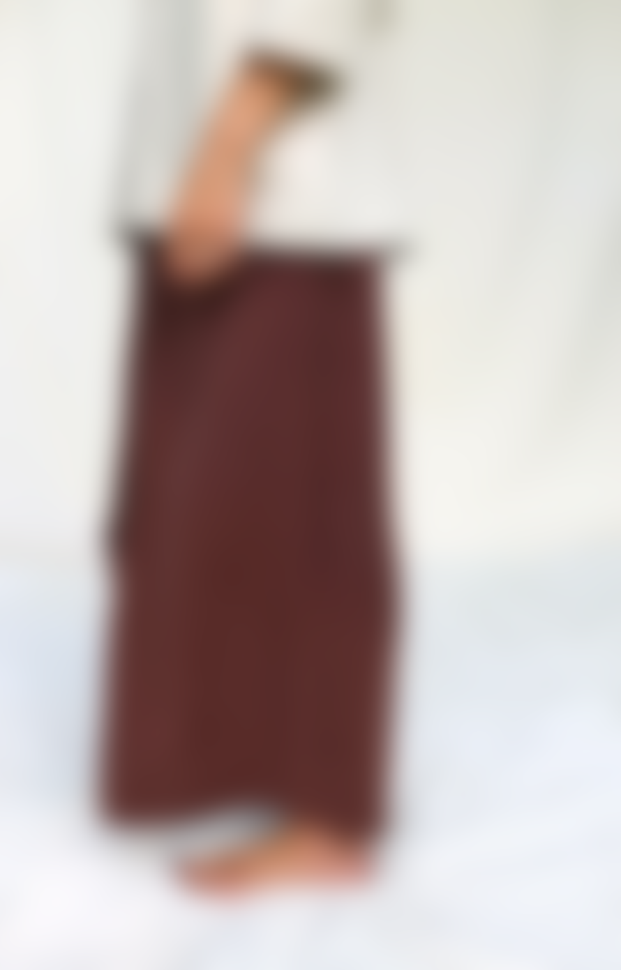 OFFON CLOTHING Wide Leg Tencel Palazzo Pants Chocolate