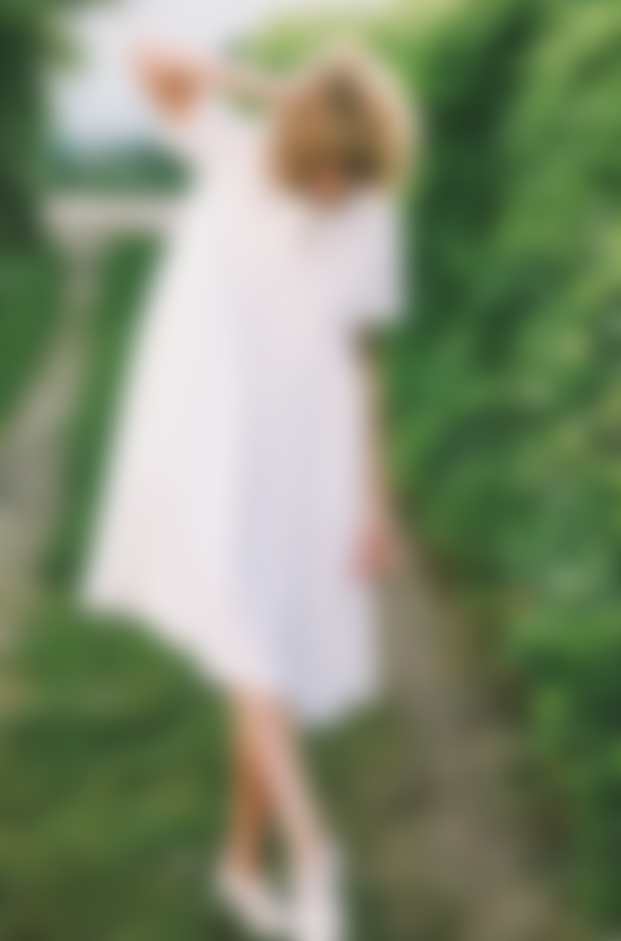 OFFON CLOTHING White Cotton Oversized Dress