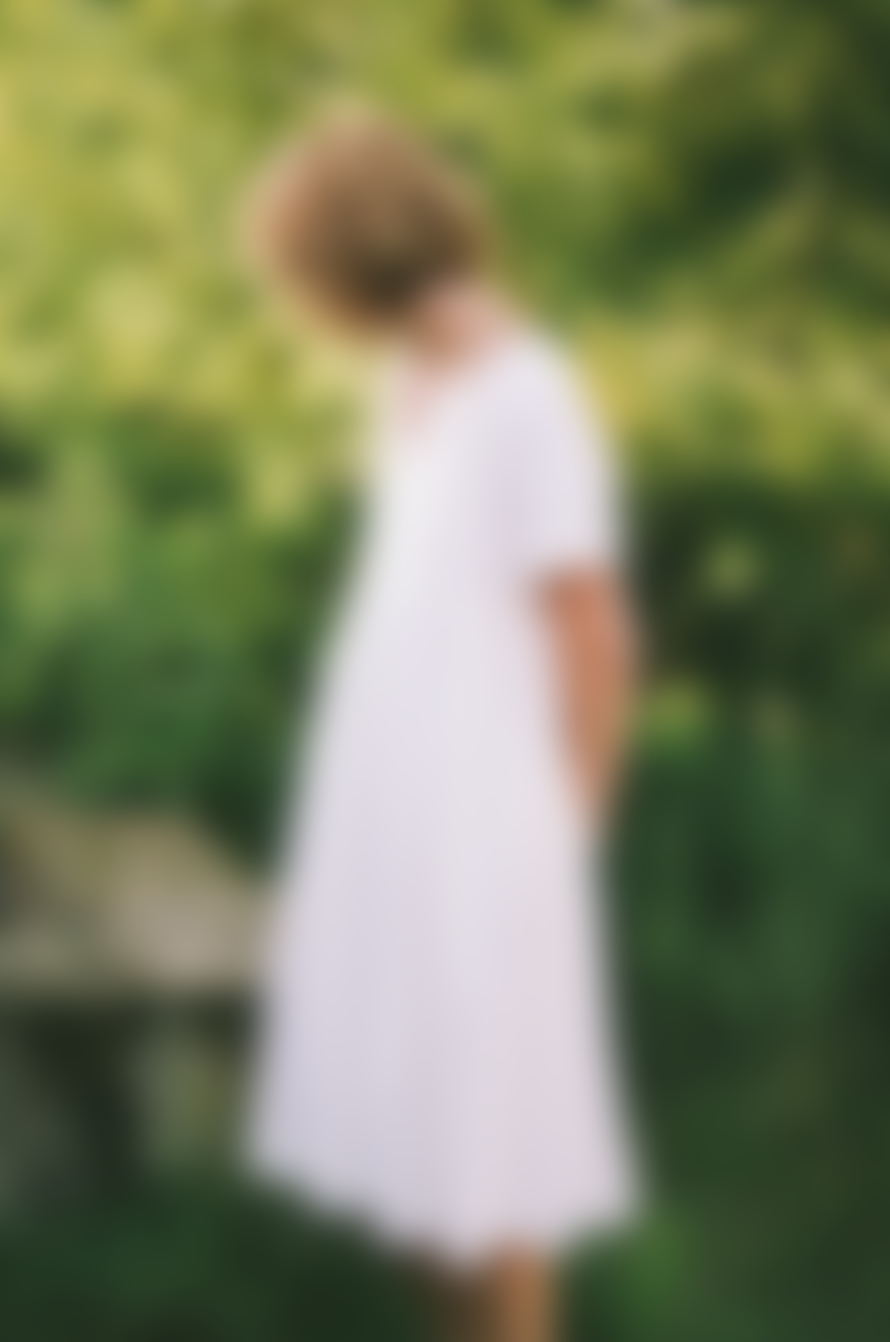 OFFON CLOTHING White Cotton Oversized Dress