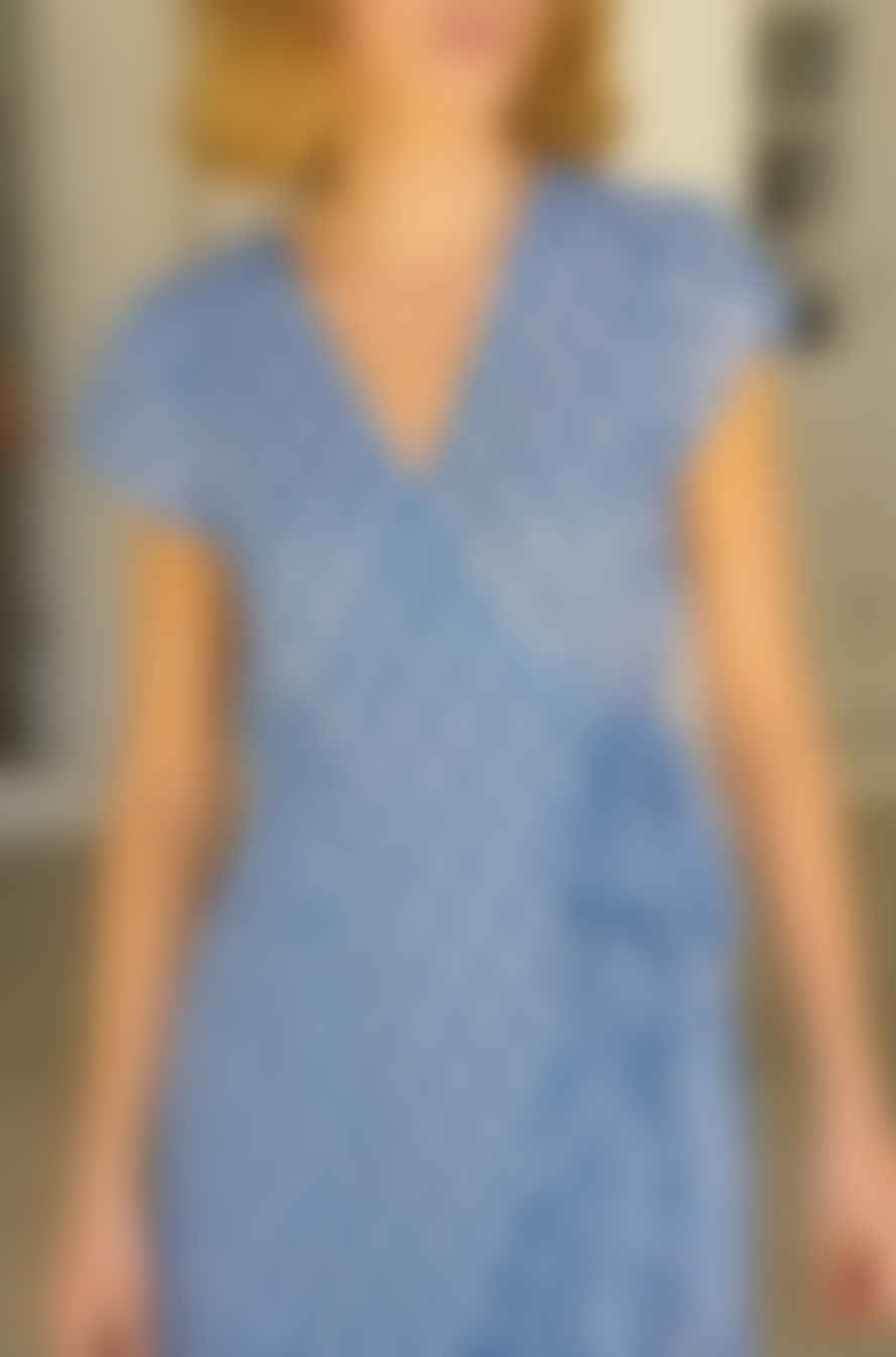 ASPIGA Demi Wrap Dress Blue