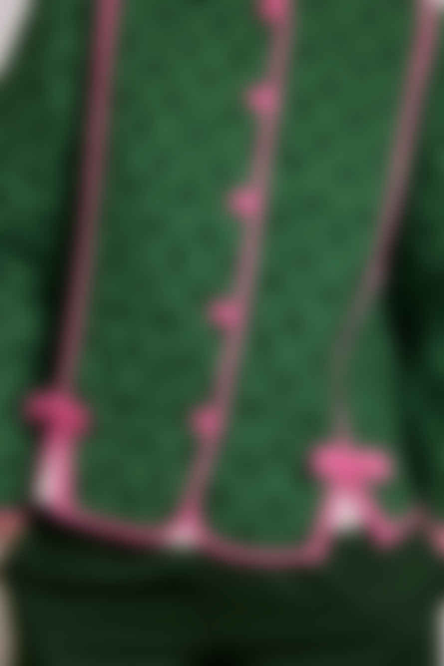 Damson Madder Diana Quilted Jacket - Khaki/pink