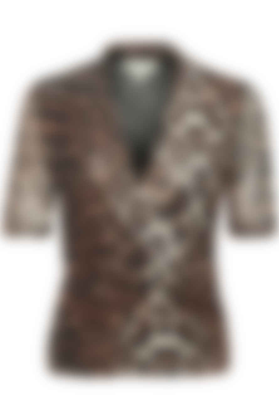 Soaked in Luxury  Aldora Wrap Blouse In Leopard Pattern