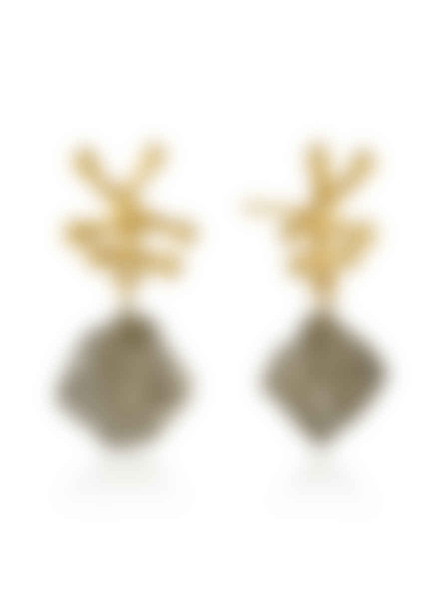 Shyla Nuria Raw Crystal Earrings - Smoky