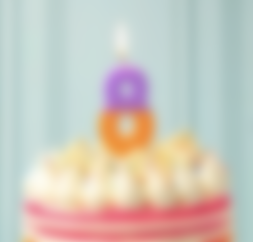 Ginger Ray Ombre Number Hand Coloured Birthday Cake Candles