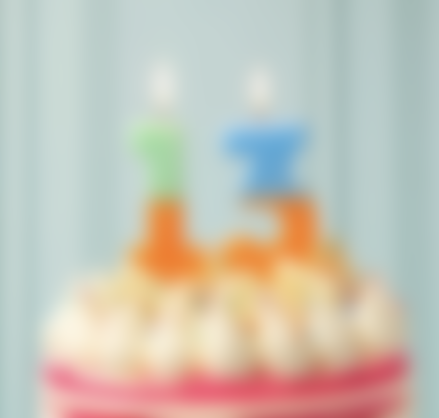 Ginger Ray Ombre Number Hand Coloured Birthday Cake Candles