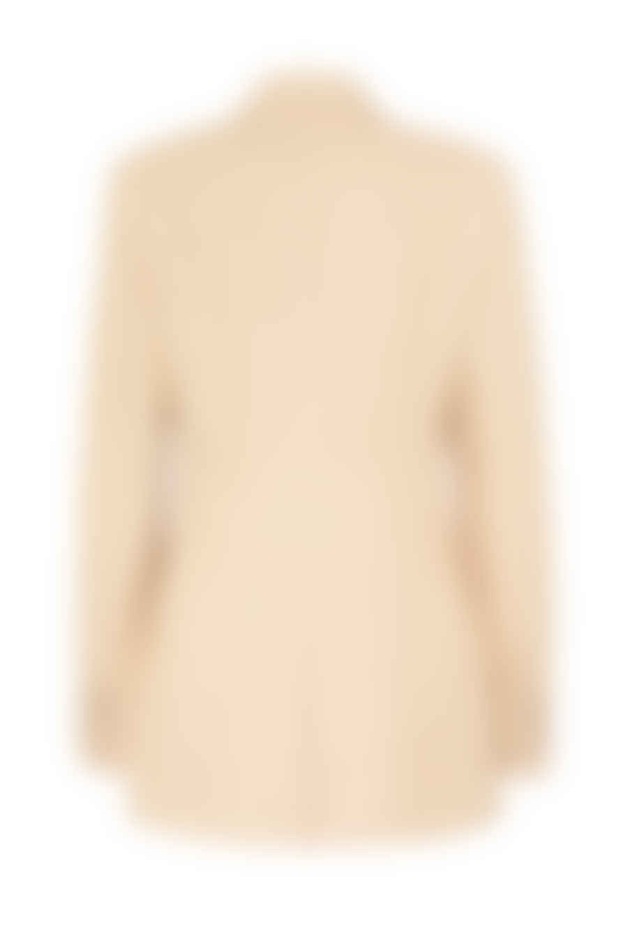 Anna James Double Breasted Blazer In Neutral Linen By