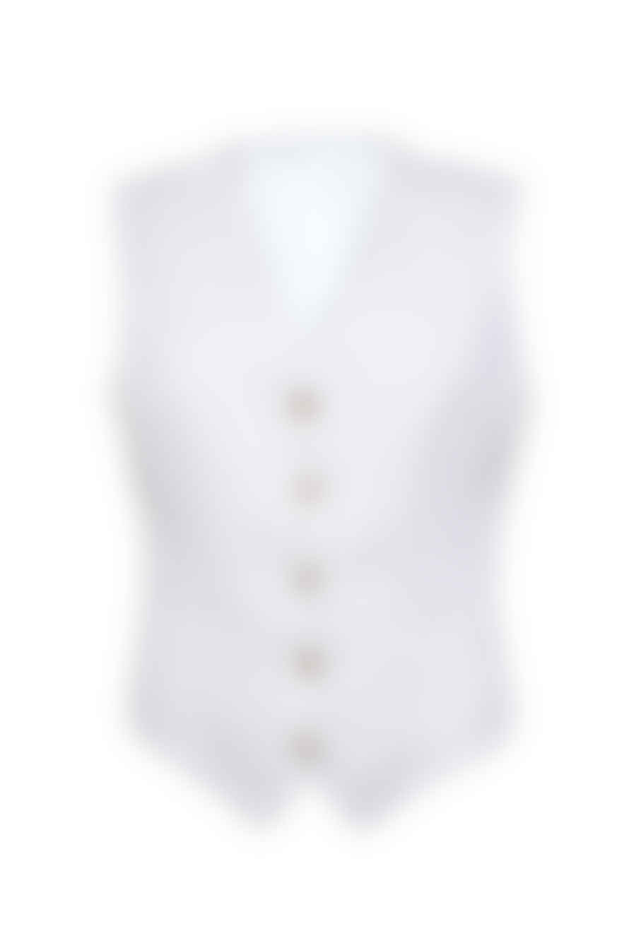 Anna James Tailored Waistcoat In White Linen By