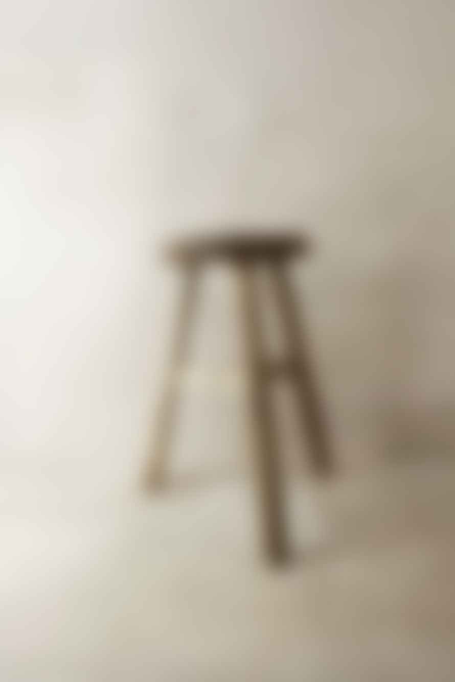 Botanical Boys Vintage Rustic Elm Wood Stool - Round - No 24