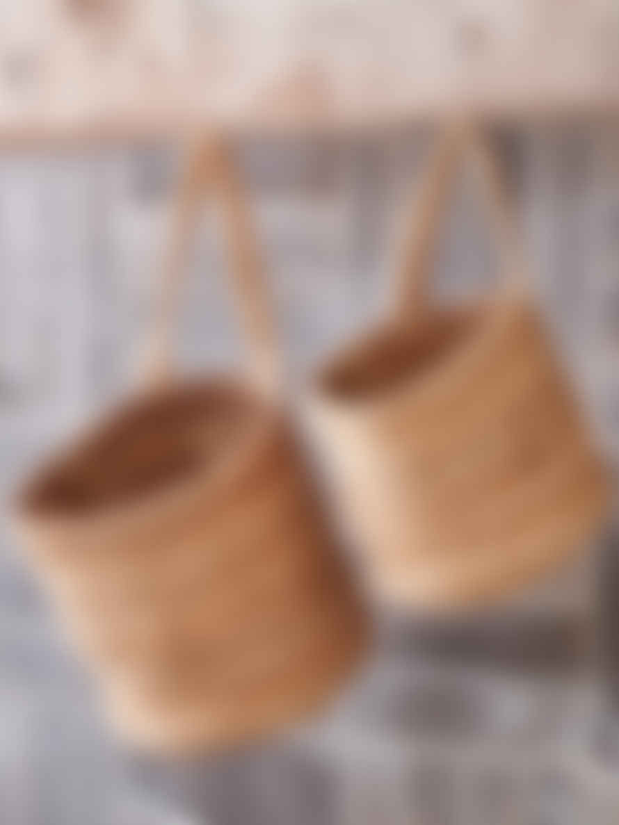 Nkuku Large Chapad Hemp Wide Wall Hung Basket