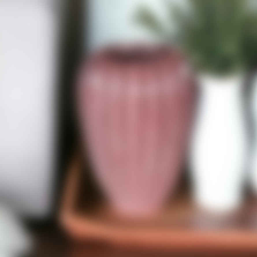 Persora Large Pink Ribbed Vase