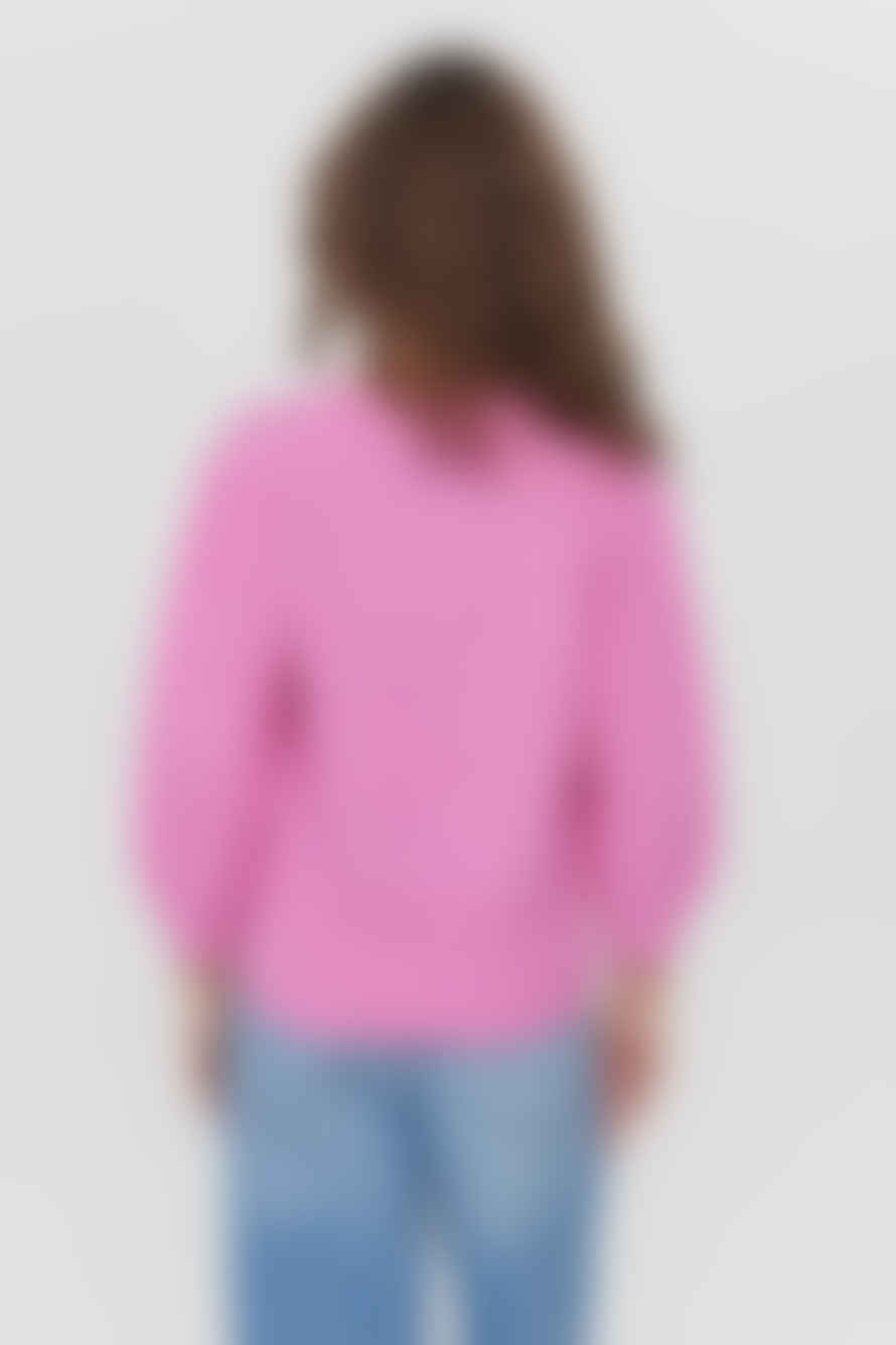 Numph Rietta Pullover In Fuchsia Pink