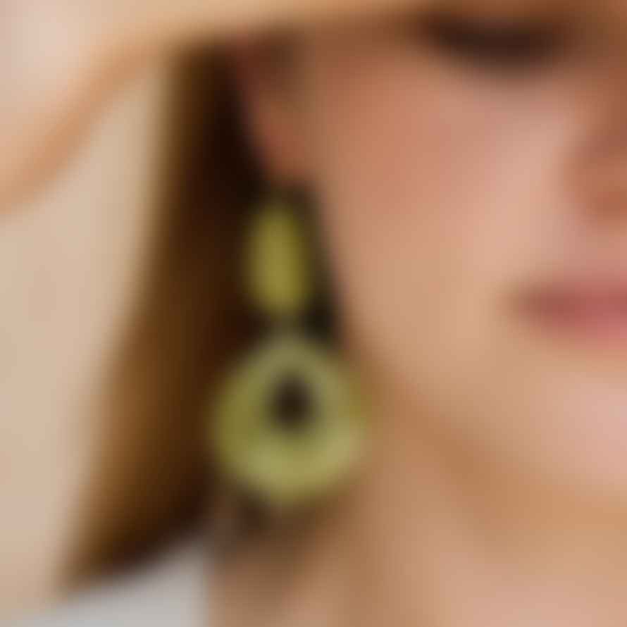 A Weathered Penny  Gold Plated Palm Earrings